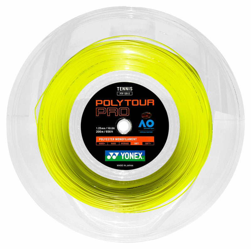 Yonex PolyTour Pro 1.25mm/16L Tennis String Reel (Yellow)