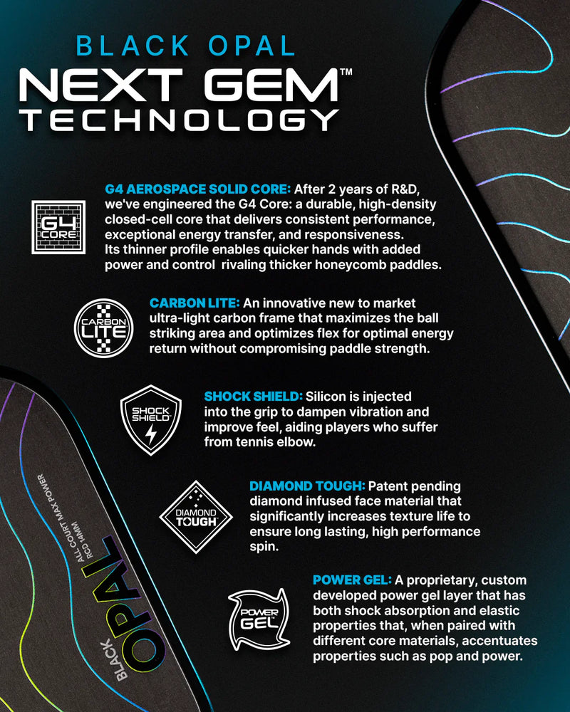 Six Zero Black Opal Pickleball Paddle