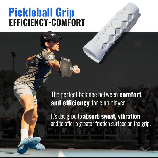 Hesacore Pickleball Grip - 5.25 Inches Long - Regular Feel - White
