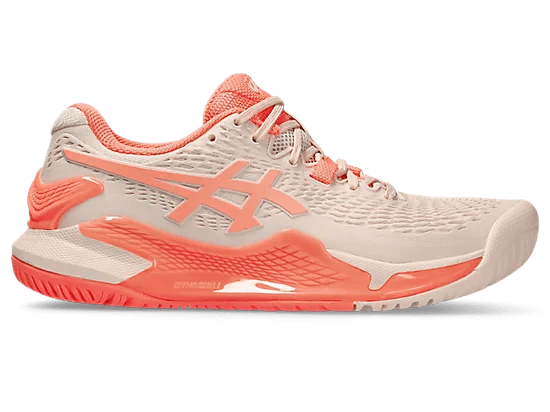 Asics Shoes Asics Women's Resolution 9 Tennis/Pickleball Shoes (Pearl Pink/Sun Coral)