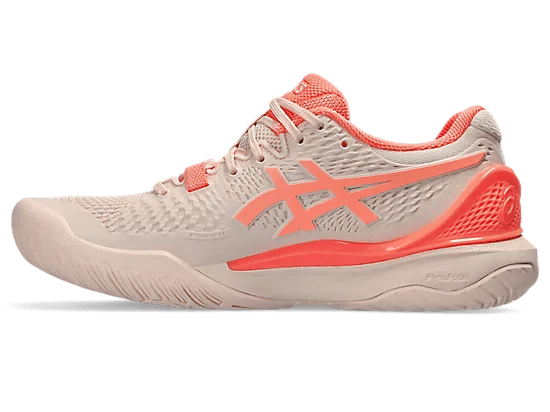 Asics Shoes Asics Women's Resolution 9 Tennis/Pickleball Shoes (Pearl Pink/Sun Coral)