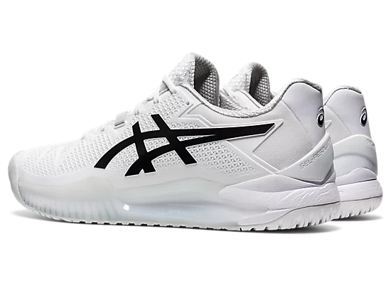 Asics Men's Gel-Resolution 8 Tennis Shoes (White/Black)