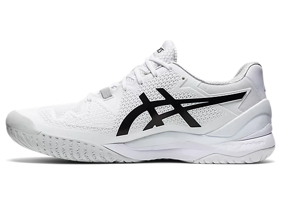 Asics Men's Gel-Resolution 8 Tennis Shoes (White/Black)