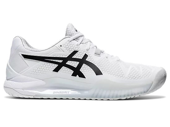 Asics Men's Gel-Resolution 8 Tennis Shoes (White/Black)