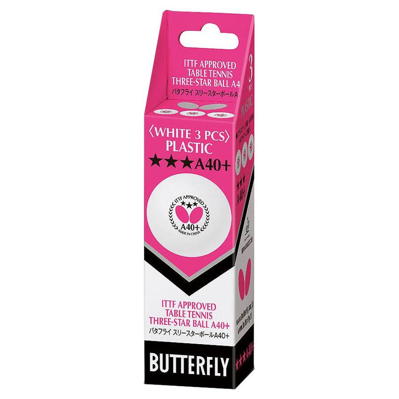 Butterfly A40+ 3-Star Table Tennis Ball White - Smash Nation
