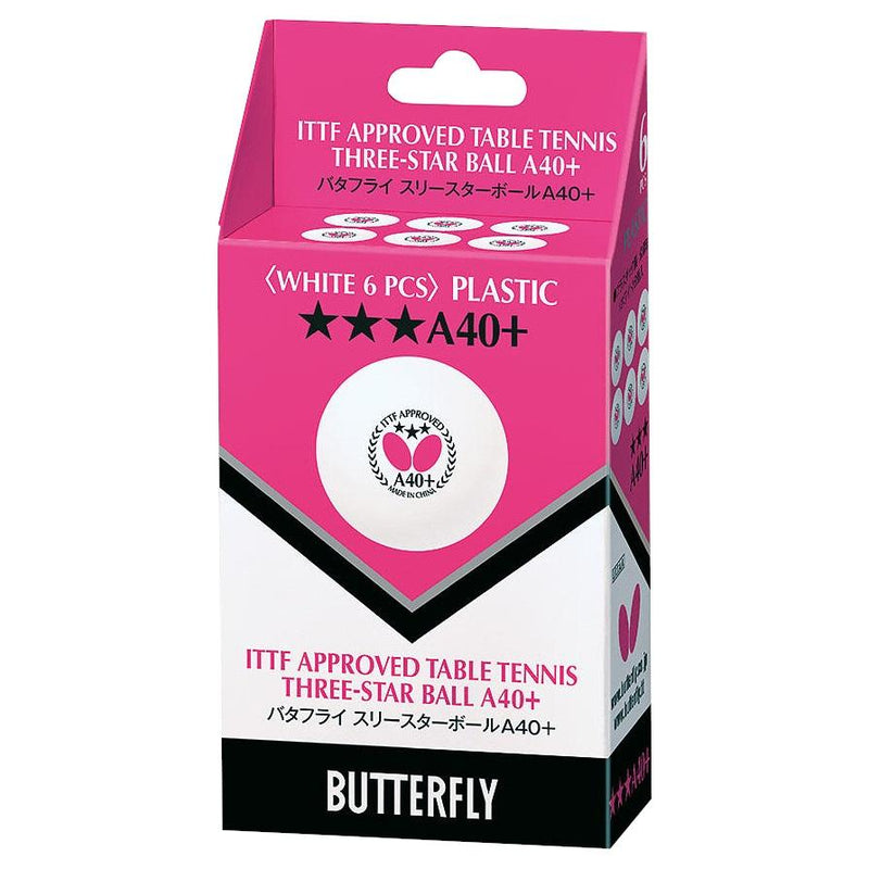 Butterfly A40+ 3-Star Table Tennis Ball White - Smash Nation