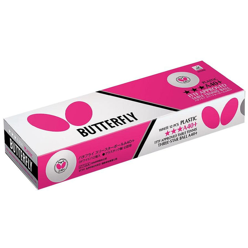 Butterfly A40+ 3-Star Table Tennis Ball White - Smash Nation