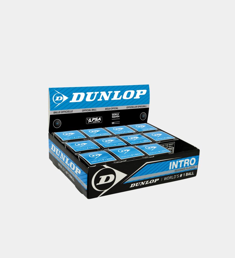 Dunlop Intro Blue Dot Squash Balls 12 Pack - Smash Nation