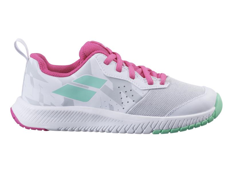 Maglietta Babolat Pulsion All Court Per Bambini - Bianco/Rosa | Comfort E Stile Per Piccoli Tennisti - Foto 2