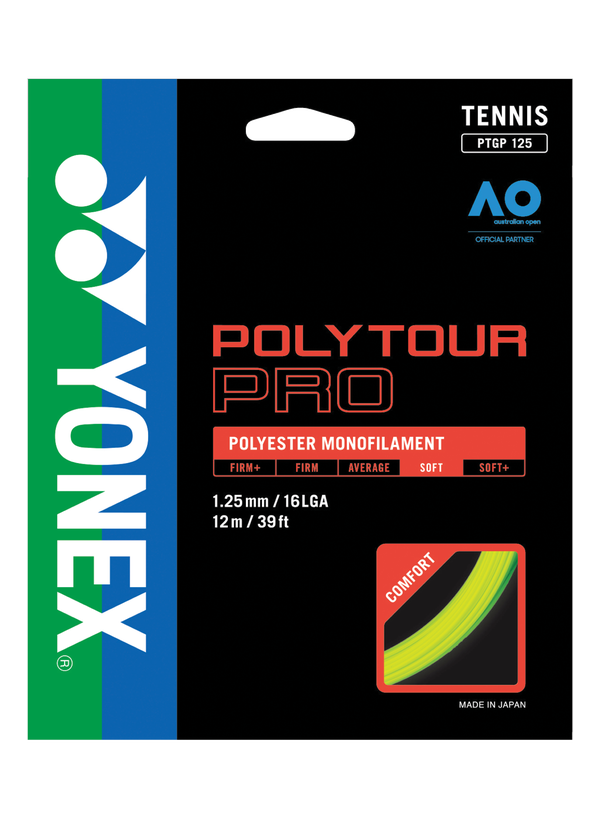 Yonex PolyTour Pro 1.25mm/16L Tennis String Reel (Yellow)