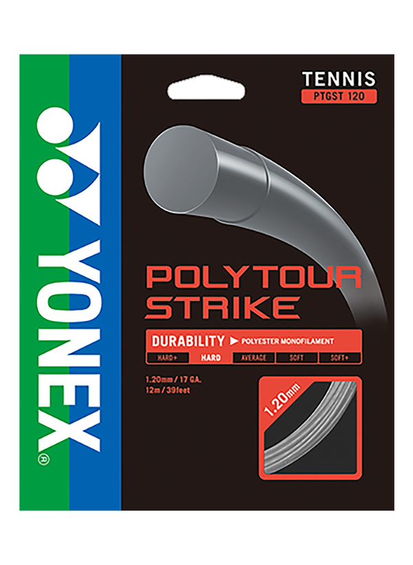 Yonex PolyTour Strike 1.20mm/17 Tennis String Reel (Black)