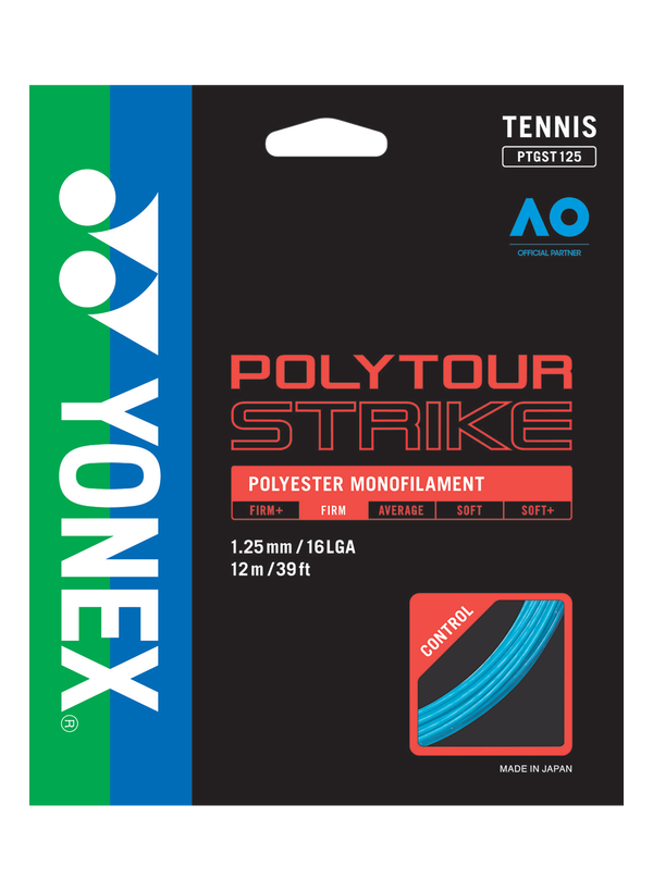 Yonex PolyTour Strike 1.25mm/16L Tennis String (Black)