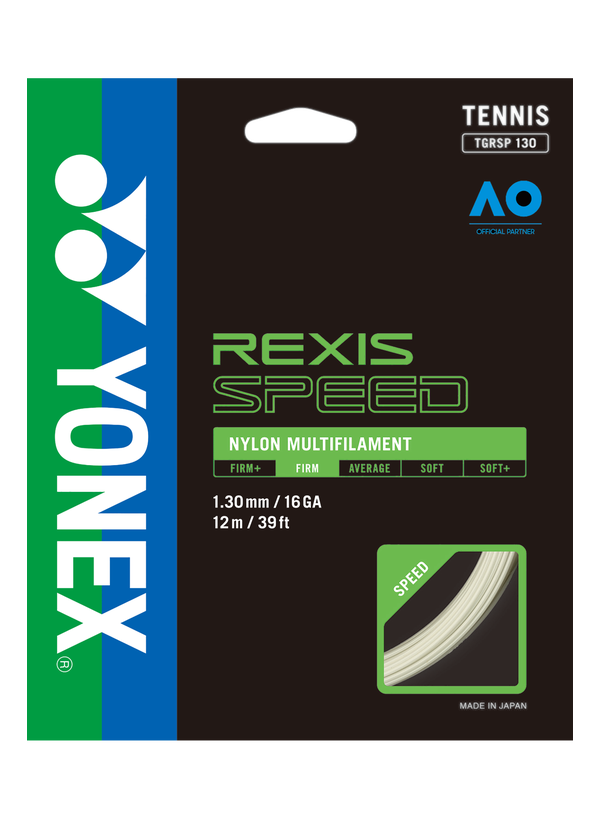 Yonex REXIS Speed 1.30mm/16 Tennis String (White)