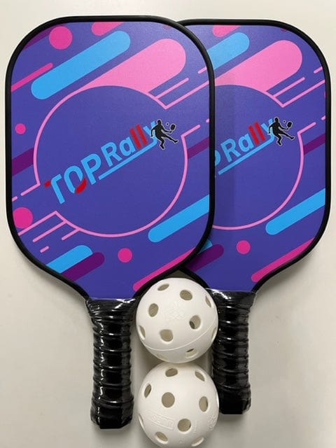 Top Rally Pickleball Paddles 2 Paddle & 4 Balls Top Rally Junior Paddle Package