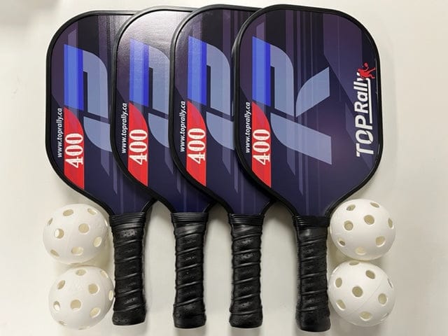 Top Rally Pickleball Paddles 4 Paddle & 4 Balls Top Rally Hybrid Paddle Package